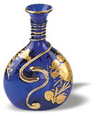 iran hand craft art work Porcelain galss Transparent Gold Embossed Pot-Belly Vase
